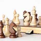 A&A 15" Magnetic Wooden Chess Set Folding Board 3" King Walnut Maple Inlaid view 5