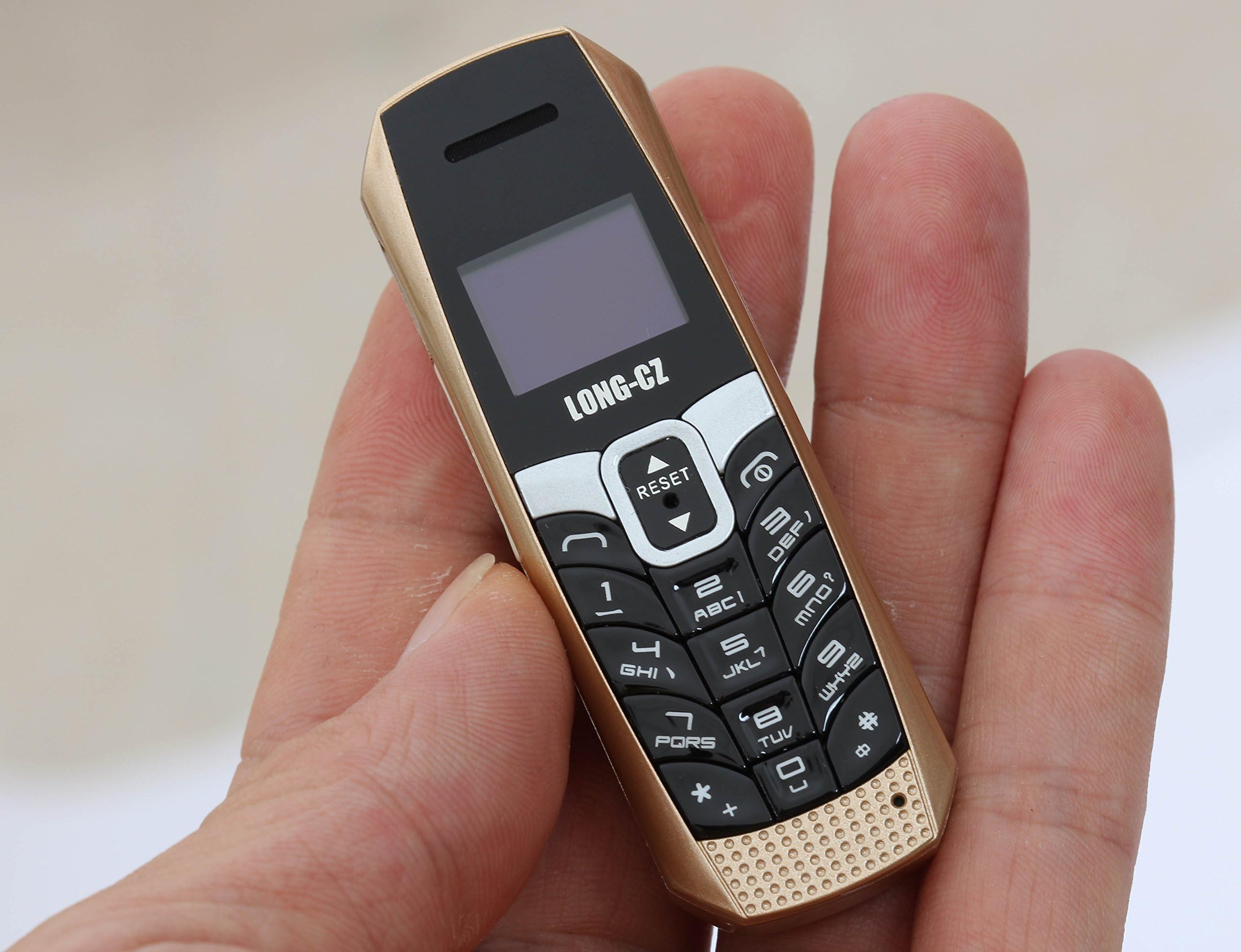 LONG CZ T3 3 in 1 Small Long Standby Mini Tiny Unlocked Mobile Cell Phone Bluetooth Dialer 0.66 inch MP3 SMS Voice Changer with Vibrate(Gold)