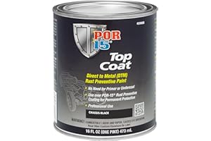 POR-15 Top Coat Paint, Direct to Metal Paint, Long-term Sheen and Color Retention, 16 Fluid Ounces, Chassis Black