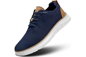 LUOGOKS Men's Mesh Sneakers Oxfords Lace-Up Lightweight Casual Walking Shoes Driving Shoes