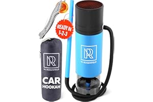 M. ROSENFELD Portable Hookah Set for Travel - Car Hookah with Accessories, Personal Hooka Cup with Silicone Hose, Easy-to-Clean Design, Compact Blue Hookah Kit for Outdoor Use