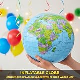 SHATCHI 40cm Inflatable World Globe Map Educational Geography Ball Classroom view 7