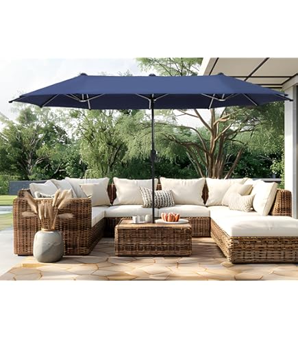11 ft cantilever patio umbrella with led lights 11x9 ft Aluminum Double Top LED Strip Cantilever Umbrella