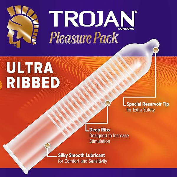 TROJAN PLEASURE VARIETY PACK LUBRICATED CONDOMS – 12 COUNT