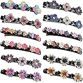 12PCS Sparkling Crystal Stone Braided Hair Clips for Women and Girls, Easily Braided Hair Clips Hair Bands, Shiny Rhinestone Hair Clip, Chopped Hairpin Duckbill Clips