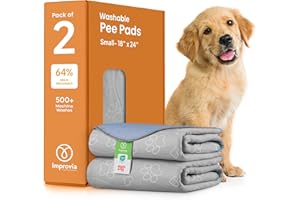 IMPROVIA® Reusable Puppy Pad – Waterproof, Extra-Absorbent, Washable Pee Pad for Dog Training, Whelping, & More – Protect Your Floors & Pet with Quick-Drying Potty Pad (Small - 18"x24")