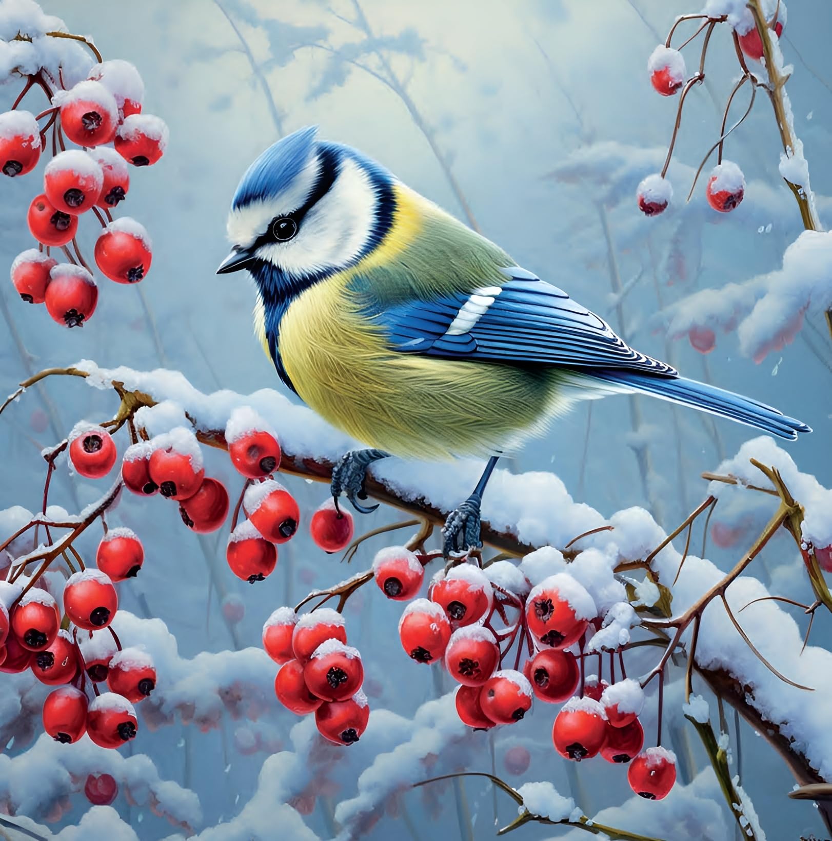 Noel Tatt Charity Christmas Cards Pack of 10 - Assorted Designs - 2 x 5 Winter Garden Birds and Berries Designs - Festive Christmas Cards Multipack - In Aid of UK Charities