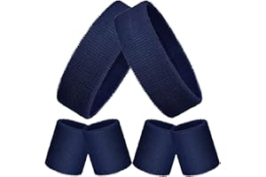 Bememo 6 Pcs Neon Sports Sweatbands Set Paris Sports Competitions Sweatbands 2 Headband 4 Wristbands Breathable Terry Cloth Athletic Bands for Basketball Tennis Costumes Cosplay