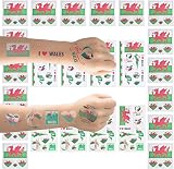 AhfuLife Welsh Flag Tattoos 24 Sheets St. David's Day Party Decor view 5