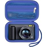 Grapsa Digital Camera Case for Travelers &amp; Vloggers, Case Only, Blue | Fit up to 5.1 x 2.9 x 1.8", Hard Shell, Mesh Pocket for SD Cards and Cable, Compact Size for Bags, Campus Trips and Daily