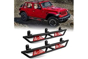 SUNPIE Running Boards Construction Side Foot Board Steps with All Steel Built Design Rock Sliders Drop Rail Nerf Bar Compatib