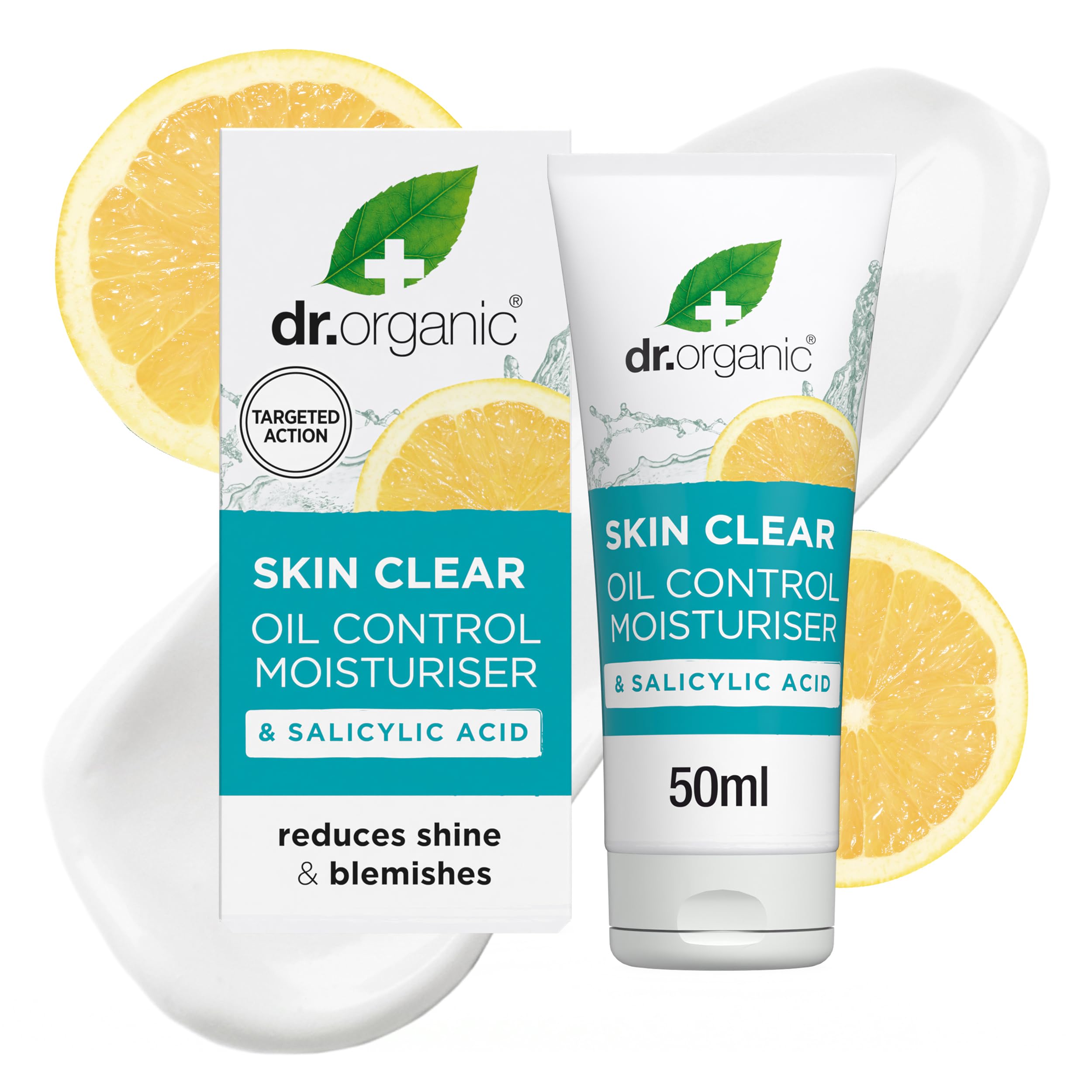 Dr Organic Skin Clear Moisturiser, Oil Control, For Acne & Clear Skin, Salicylic Acid, Oily, Problem Skin, Natural, Vegan, Cruelty-Free, Paraben & SLS-Free, Recycled & Recyclable, Organic, 50ml