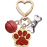 Cute Paw Prints Charm Bell Keychain Pet Key Ring Decor Purse Charms for Handbags Bag Car Keys