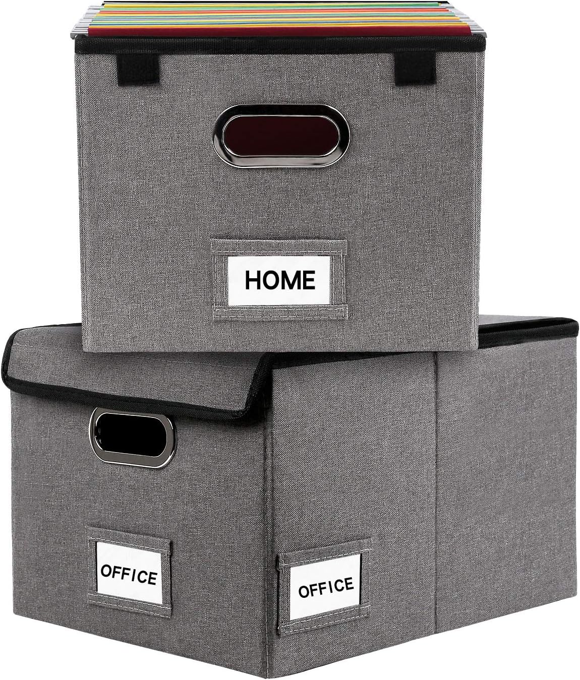 InStorages Collapsible File Box Storage Organizer with Lid