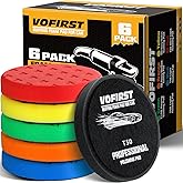 6 Pcs Buffing Polishing Pads, 5.5 Inch Buffing Pads for 5 Inch 125mm Backing Plate Compound Buffing Sponge Pads Cutting Polishing Pad Kit for Car Buffer Polisher Compounding, Polishing & Waxing