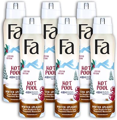 Deospray Hot Pool Deo Deodorant Winterlicher Beerenduft Winter Splashes 6 x 150 ml