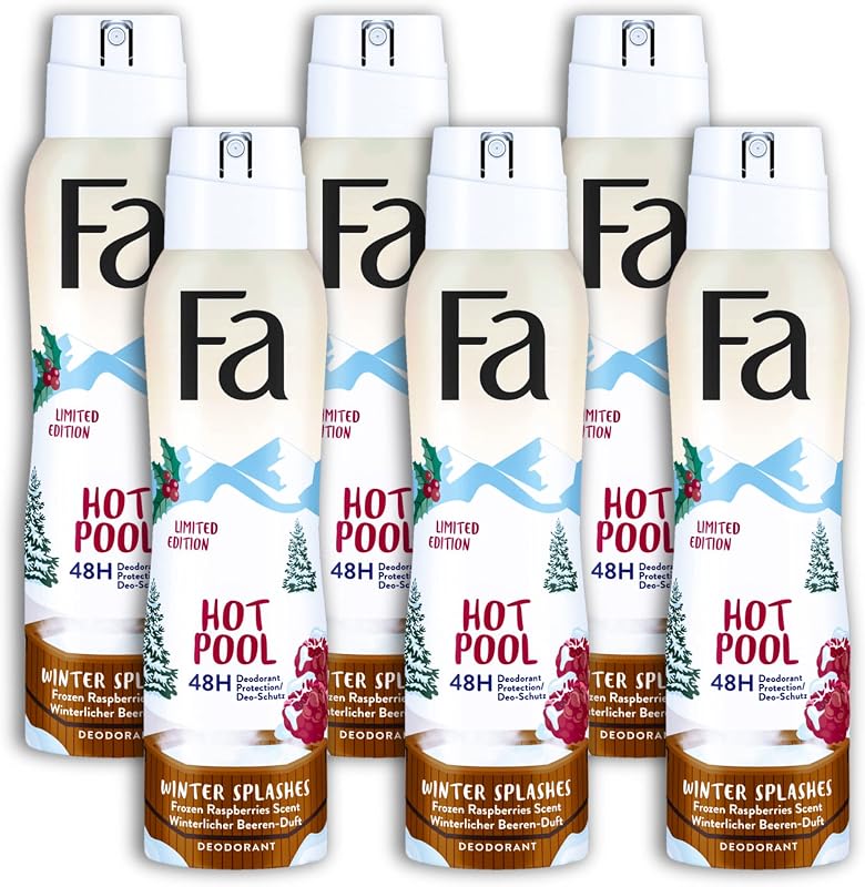 Deospray Hot Pool Deo Deodorant Winterlicher Beerenduft Winter Splashes 6 x 150 ml