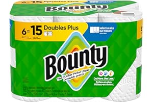 Bounty Paper Towels Select-A-Size, White, 6 Double Plus Rolls = 15 Regular Rolls
