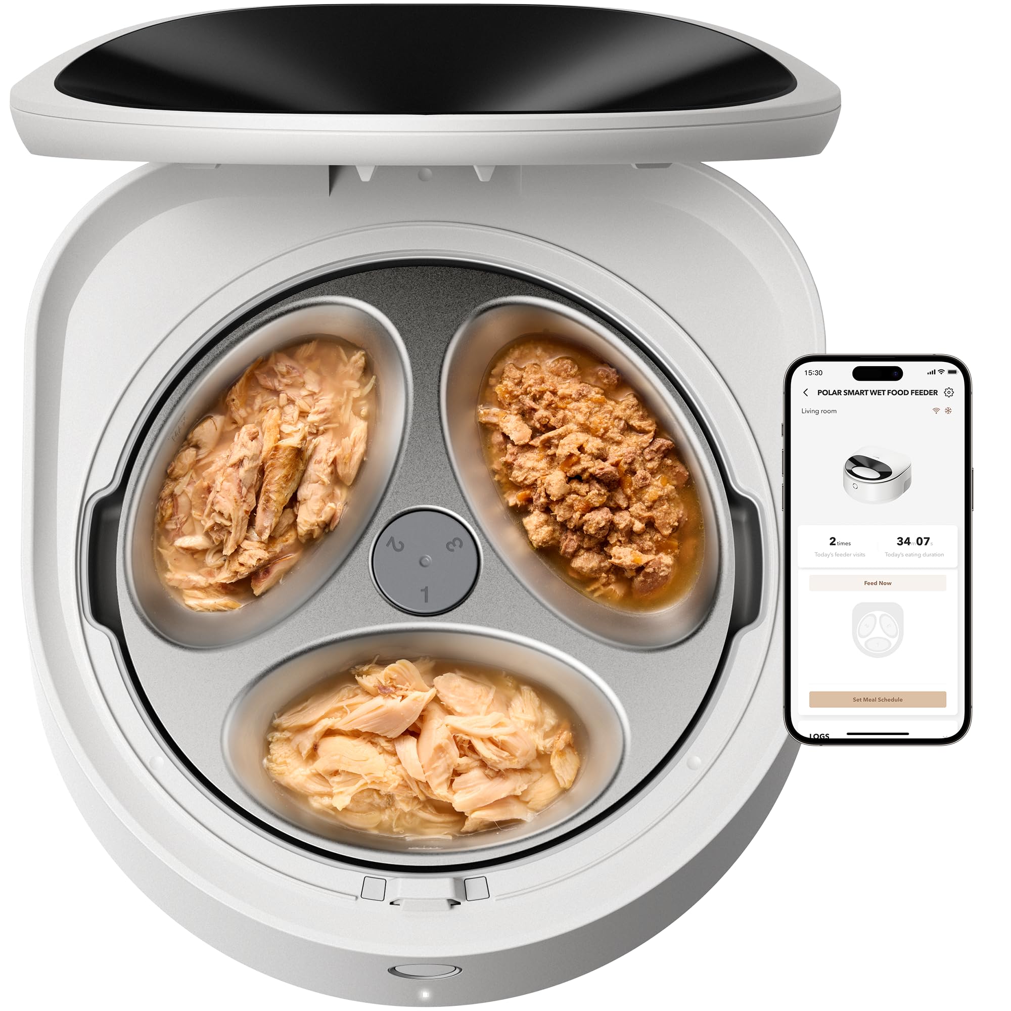 Photo 1 of PETLIBRO Automatic Cat Feeder Wet Food with Stainless Steel Bowl, Refrigerated Auto Cat Feeder with Semiconductor Cooling, 3 Fresh Meals for 3 Days, App-Controlled Pet Food Dispenser, Easy to Clean