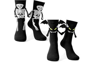 Moyel 2 Pairs Funny 3D Halloween Socks Kids Halloween Gifts for Boys Girls Skeleton Socks Cute Party Favors Basket Stuffers