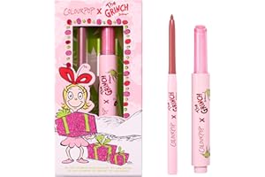 ColourPop x The Grinch Pinky Who Lip Makeup Kit - Limited Edition Lip Liner & Plumping Gloss Balm Hybrid Duo - Holiday Gift Set for Women (2 Count)
