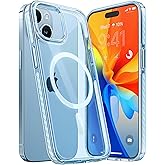 TORRAS Magnetic Shockproof for iPhone 15 Case [Military Grade Drop Tested][Compatible with MagSafe][Non-Yellowing] Cushion Anti-Scratch Back Slim Protective Cover for iPhone 15 Case, Blue