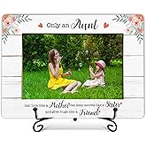 Gihyan Aunt Appreciation Picture Frame, Only An Aunt Can Love Like A Mother Photo Frame, Aunt Gifts From Niece Nephew, Birthday Christmas Gifts For Auntie, Home Office Wooden Frame With Stand-54