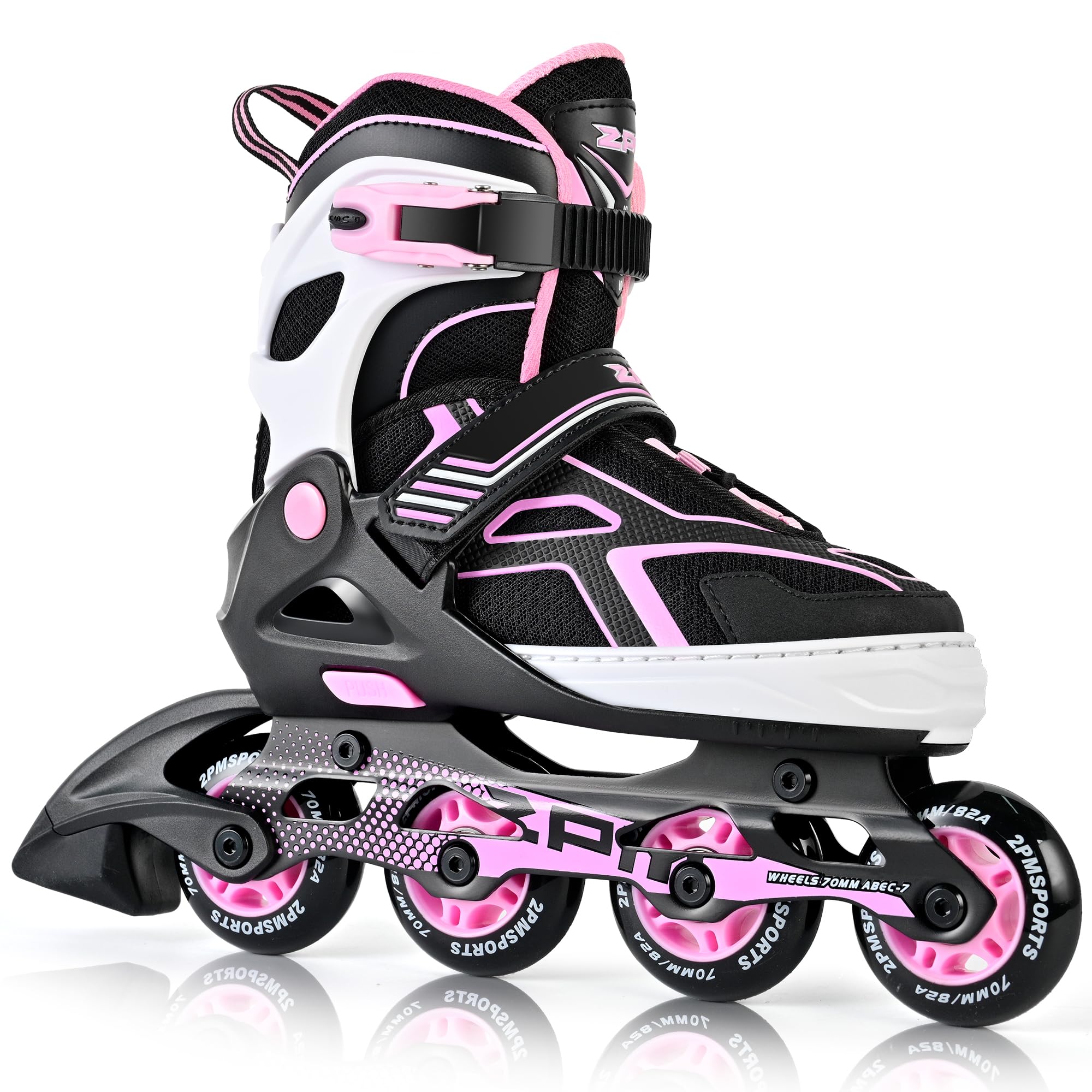 2PM SPORTS Torinx Green Boys Adjustable Inline Skates, Fun Beginner Roller Skates for Kids, Youth, Girls, Men and Women (Purple, Small - Little Kid (10.5C-13C US)) Image