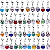 COGCHARGER 80 Pieces Crystal Dangle Charms Pendants Colorful Glass Charm Handmade Dangle Bead Charms with Lobster Claw Clasps for Jewelry Making Crafts