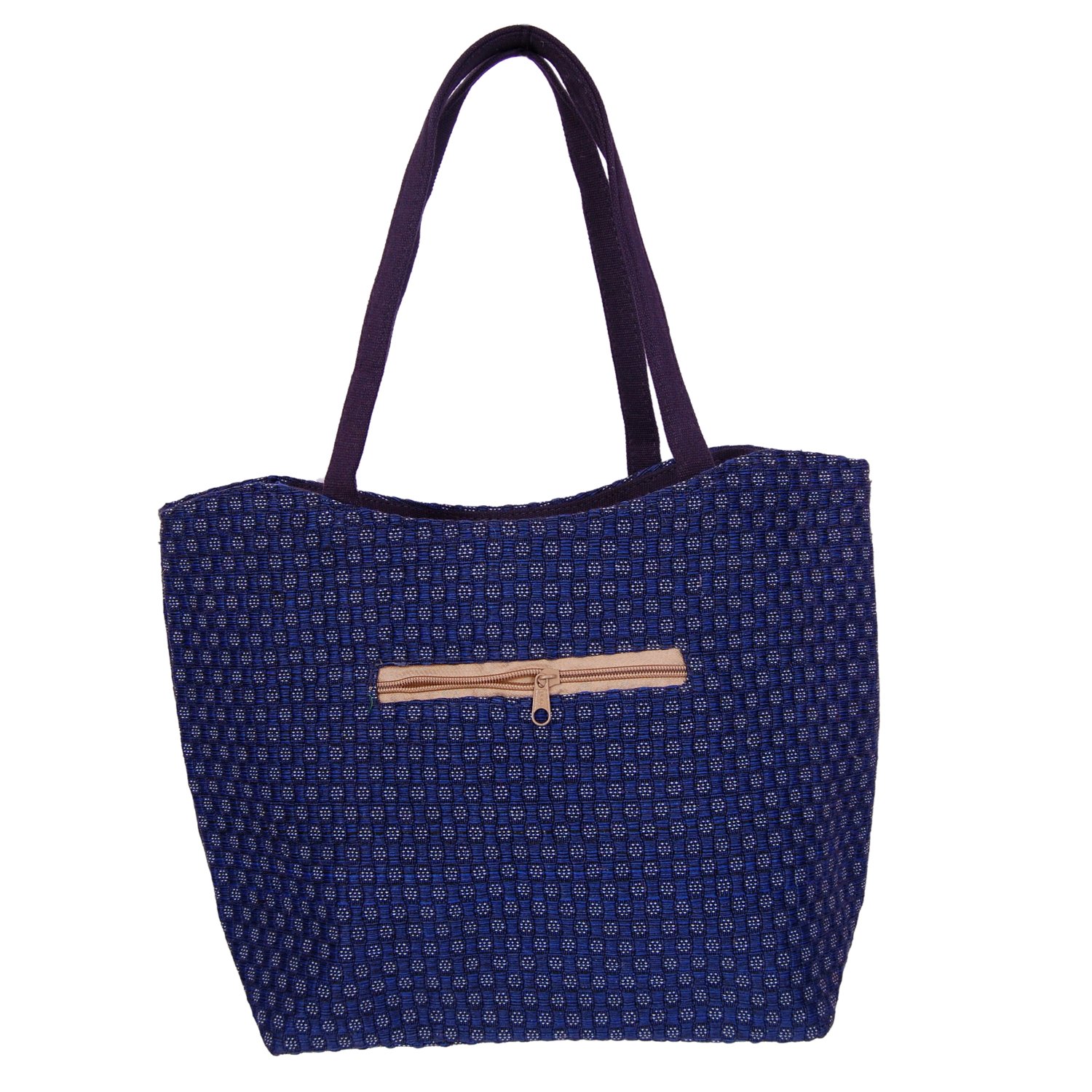 womaniya women's handbag (blue) (handicraft jute bag)