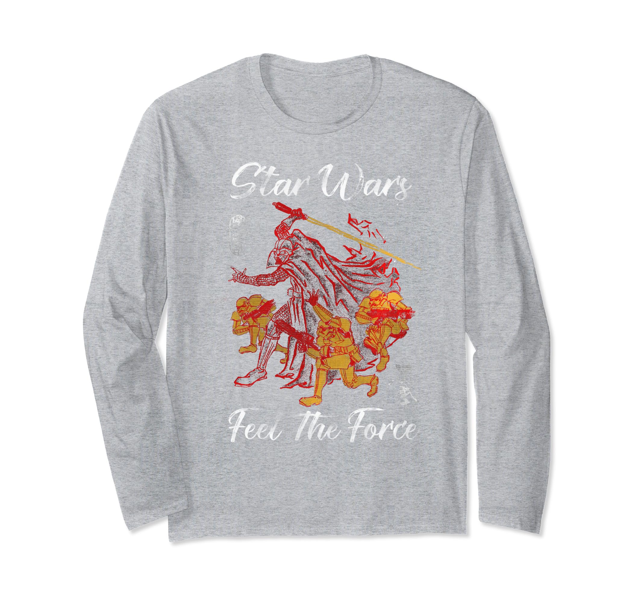 Star Wars Vader Trooper Feel The Force Woodblock Long Sleeve T-Shirt