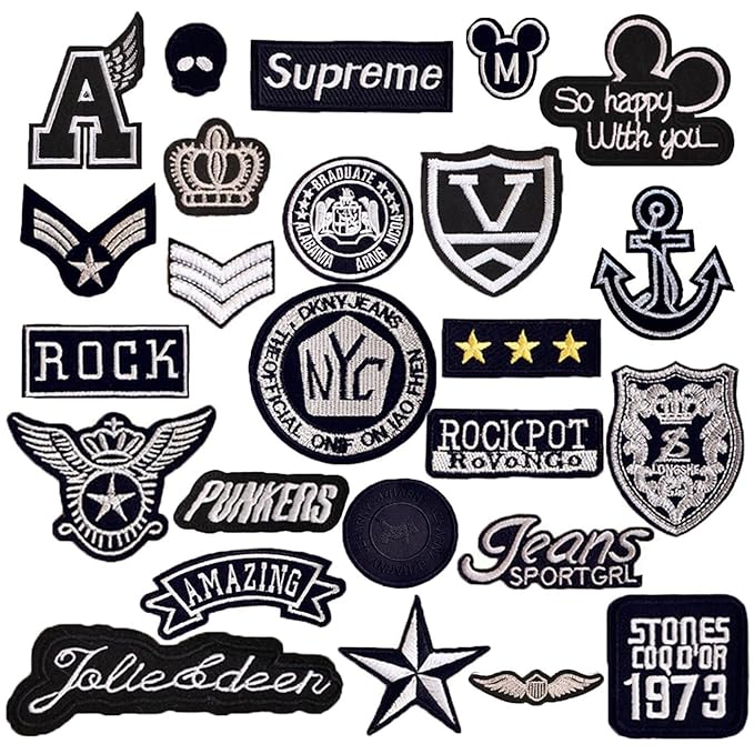 Tesan 25 Stk Patches Set Aufnäher Patch, Patch Sticker Applikation,Niedlich Aufnäher Bügelbild Kleidung Patches Iron on Patch