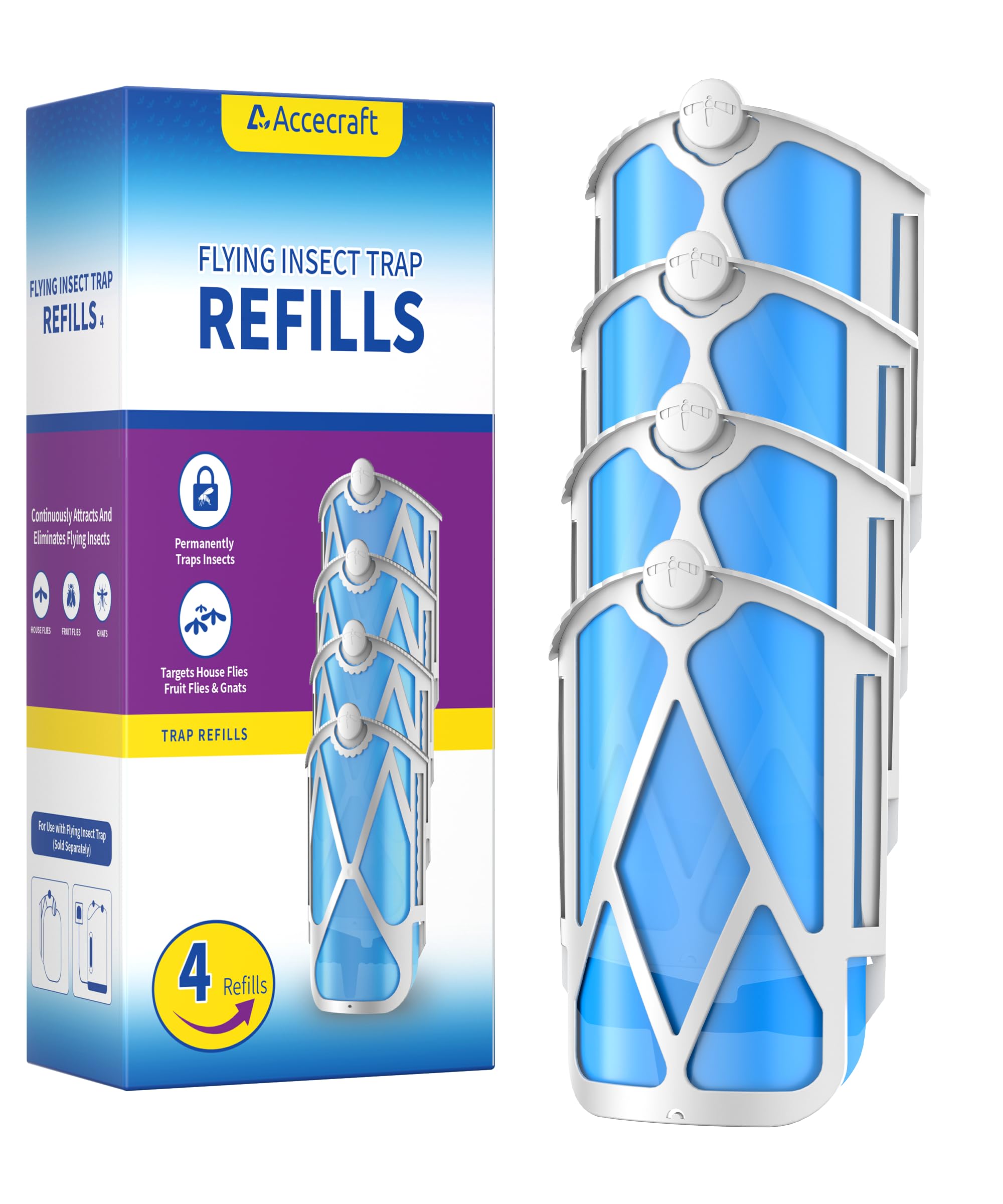 Photo 1 of ****. Factory sealed 4 Pack Refill Cartridges, 2025 Upgraded High-Stick Refills, Compatible with Indoor Light M364 & Max, Easy to Replace