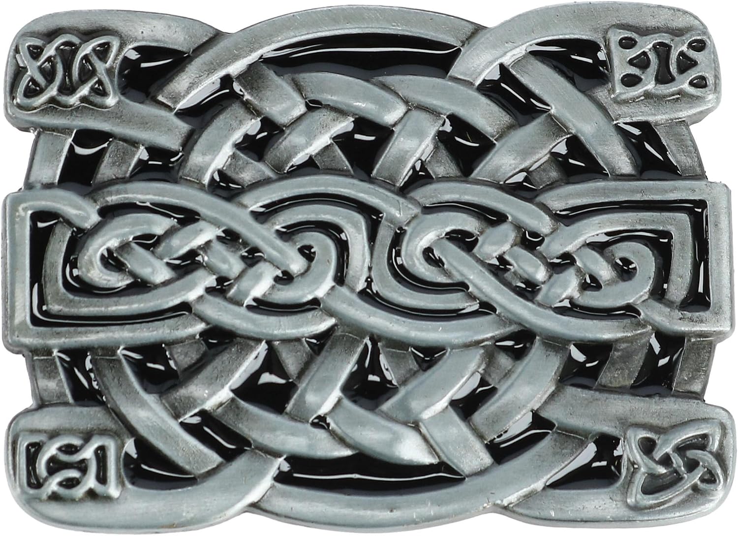 Boucle De Ceinture Métal Gris Avec Nœud Celtique - Style Western - Taille Universelle