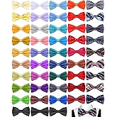 Vabean 48 Pcs Bow Ties Bulk Elegant Pre Tied Bow Ties Formal Tuxedo Bowties Set with Adjustable Neck Band for Men