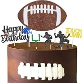 Football Birthday Party Cake Toppers Glitter Football Theme Cake Toppers Sport Birthday Decoration Game Day Party Cake Cupcake Decoration for Sport Theme Baby Shower Supplies