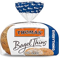 Thomas' Everything Bagel Thins Bagels, 8 Pre-Sliced Bagels, 13 Oz