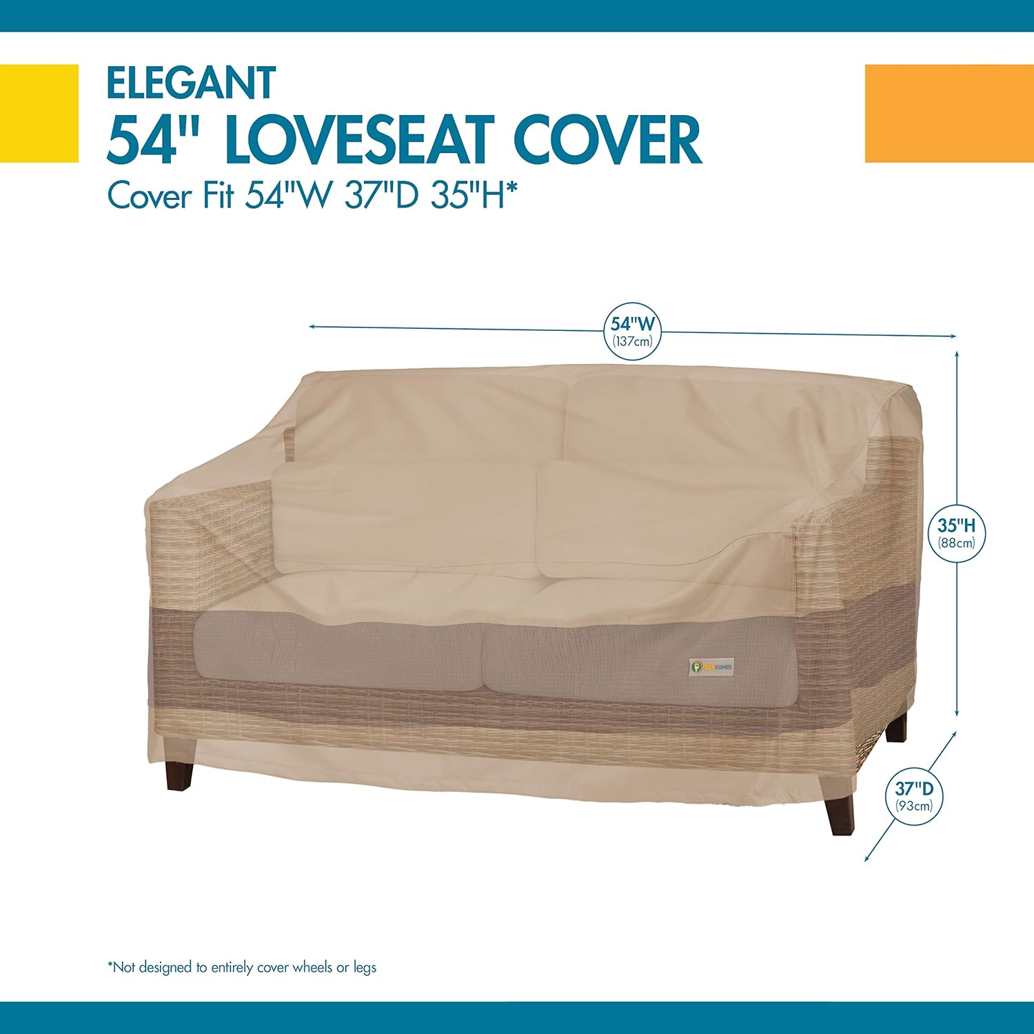 Duck Covers Elegant Water-Resistant 52” Inch Patio Loveseat Cover: Automotive