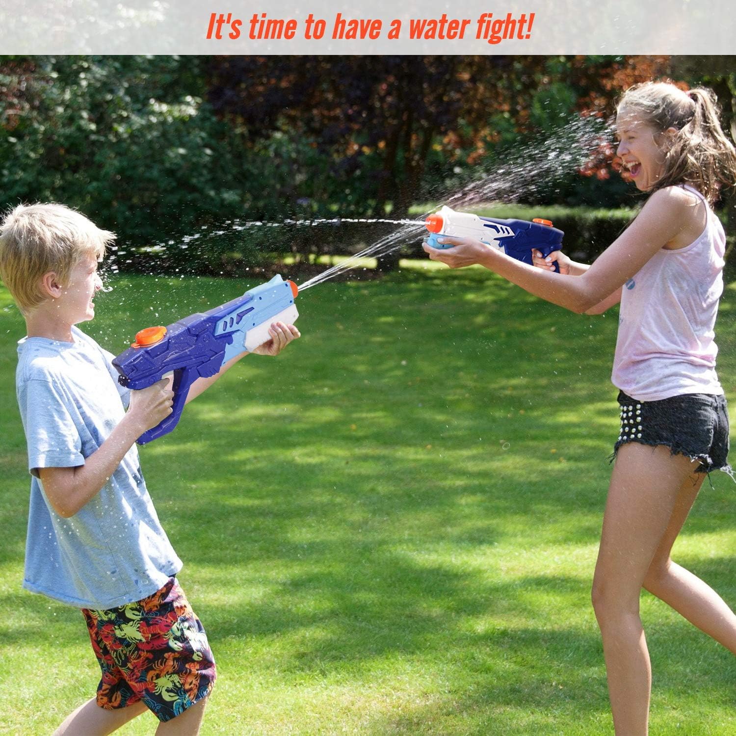 CIRO Water Gun for Kids and Adults, 2 Pack Squirt Gun Super Soaker Water Blaster Long Range 600CC Water Guns, Summer Outdoor Toys for Boys & Girls: Toys & Games