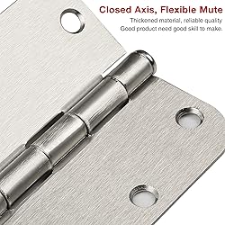 3 Pack Rounded Door Hinges Brushed Nickel 3.5 Inch