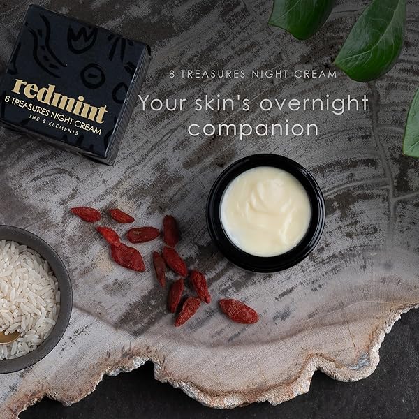 REDMINT NIGHT CREAM ROOTED IN ANCIENT TCM WISDOM | OVERNIGHT FACE CREAM TO HYDRATE AND REVIVE FOR A RADIANT AND HEALTHY-LOOKING SKIN | FOR ALL SKIN TYPES | 30 ML