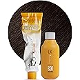 GK HAIR Global Keratin Natural 5 Light Brown Hair Color Cream Tube (3.4 Fl Oz/100ml) + 20 Volume Developer (5 Fl Oz/150ml) - Professional Permanent Long Lasting Toner Dye