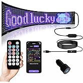 Programmable Flexible LED Display Panel - Bluetooth & USB Control, DIY Scrolling Digital Sign for Stores/Bars/Home Decor, USB 5V Powered (27''x5'')