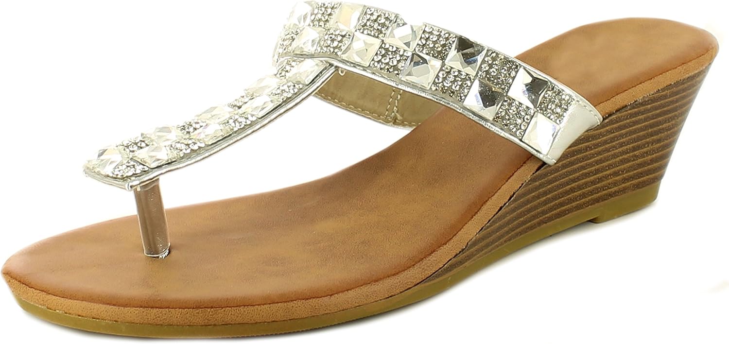 Wynsors Beverly Womens Wedge Sandals Silver 8 UK Amazon.co.uk Shoes