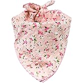 Arumary Premium Floral Bandana for Women – Soft Cotton & Viscose (Bamboo) Vintage Boho Head Scarf, Lightweight Hair Wrap