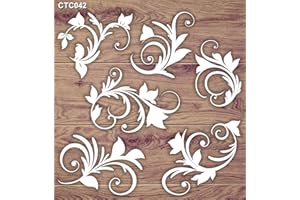 CrafTreat Décorations florales en aggloméré découpées au laser pour la fabrication de cartes et le scrapbooking – Tourbillons
