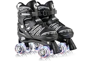 SULIFEEL Adjustable Kids Roller Skates for Boys Ages 3-5 5-8 6-12 with 4 Sizes Adjustable Light up Wheels, Best Children Gift for Beginners Indoor Outdoor Sports