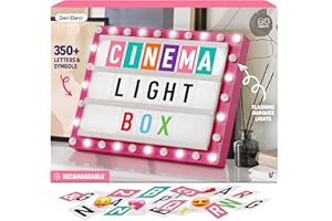 Dan&Darci Cinema Light Box for Girls - Gifts for 8 9 10 11 12 Years - Gifts for 10 Year Old Girl - Pink Christmas Decor for T