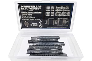INTERSTELLAR ELECTRONICS EEPROM Memory chip IC Assortment SMD SOP8, 256B, 512B, 1MB, 2MB, 4MB, 8MB, 24C02, 24C04, 24C08, 24C16, 24C32, 24C64, 60 pcs