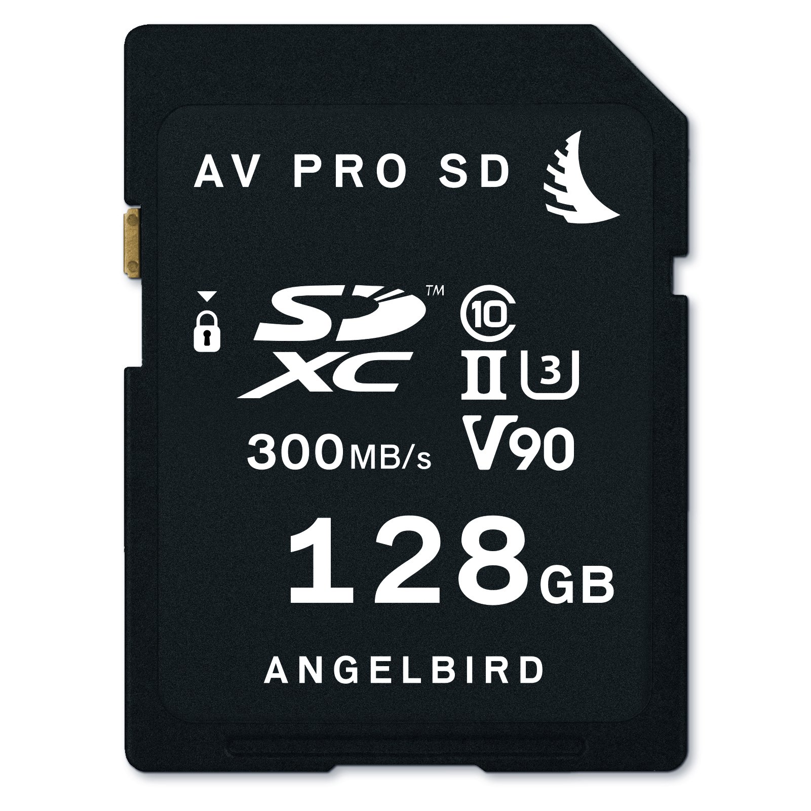 Angelbird AV Pro SDXC memory card, black.
